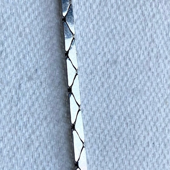 Long Box Chain Silver Tone Necklace Plain Simple Casual Necklace - Picture 2 of 8